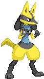 Lucario's stance, shiny palette