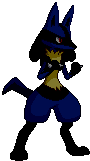 Lucario's stance, dark palette